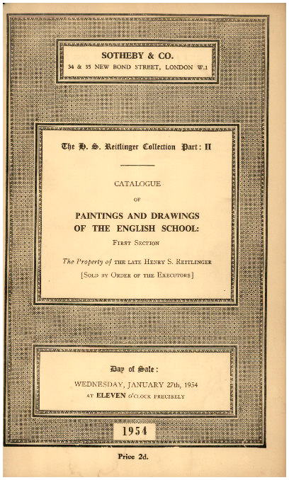 Sothebys January 1954 H.S. Reitlinger Collection Part - II (Digital only)