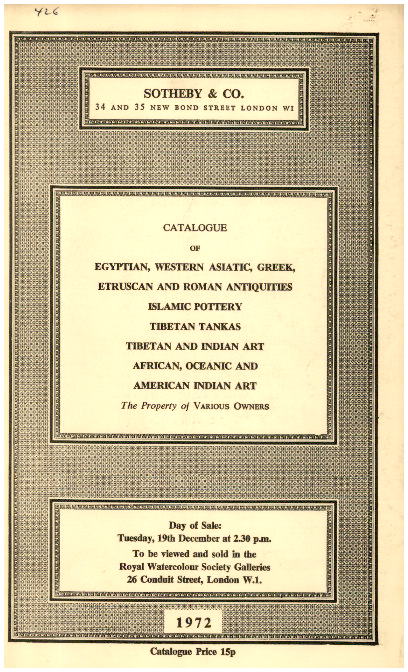 Sothebys December 1972 Egyptian, Western Asiatic, Greek, etc. (Digital Only)