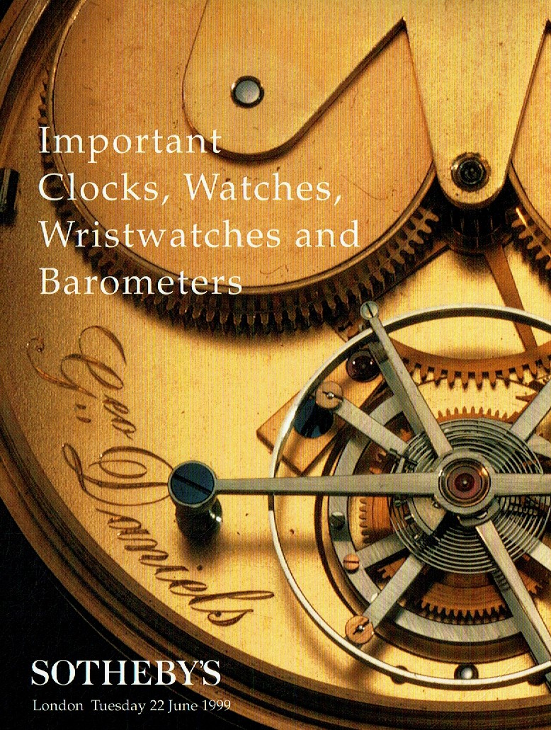 Sothebys June 1999 Important Clocks, Watches, Wristwatches (Digital Only)