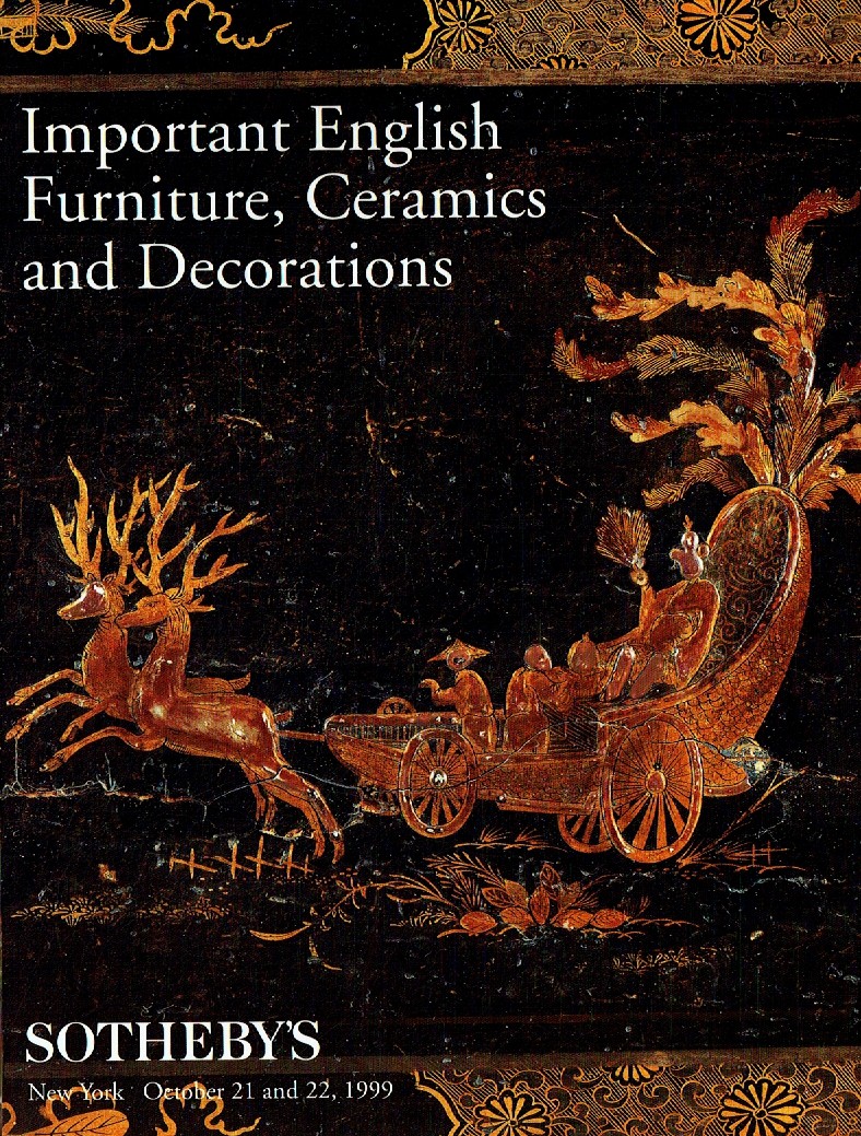 Sothebys & 22nd October 1999 Important English Furniture, Decorat (Digital Only