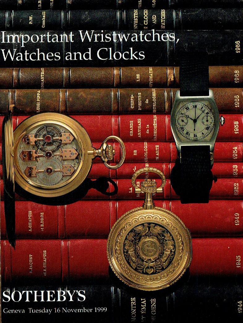 Sothebys November 1999 Important Wristwatches, Watches & Clocks (Digital Only)