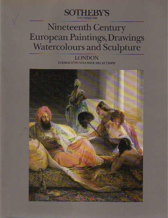 Sothebys November 1984 Nineteenth Century European Paintings, Dra (Digital Only