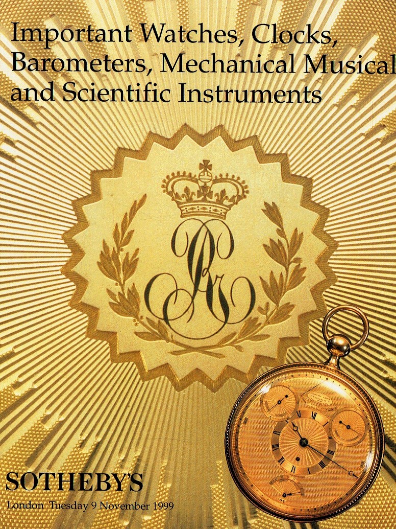 Sothebys November 1999 Important Watches, Clocks, Barometers, Mec (Digital Only