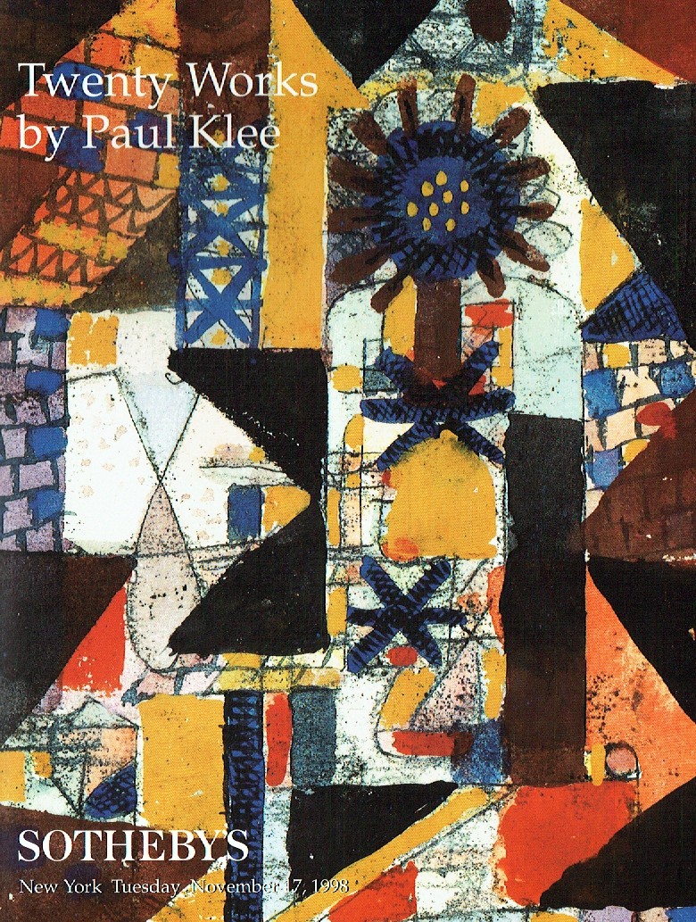 Sothebys November 1998 Twenty Works by Paul Klee (Digital Only)