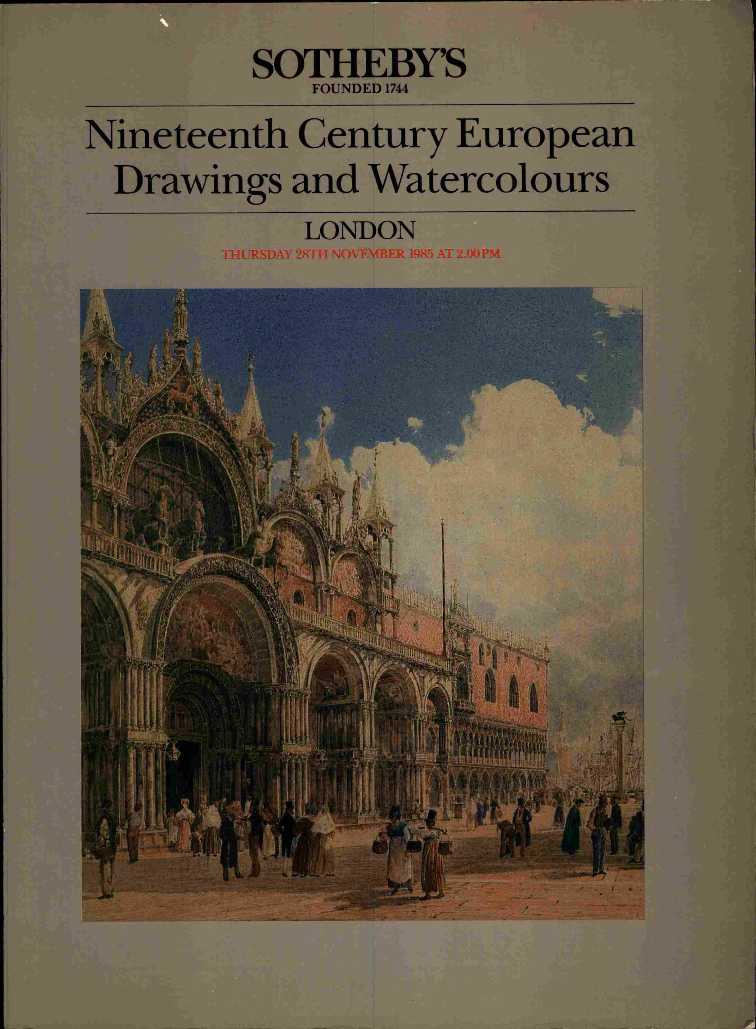 Sothebys November 1985 Nineteenth Century European Drawings (Digital Only)