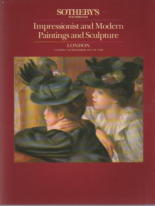 Sothebys December 1985 Impressionist & Modern Paintings and Sculp (Digital Only