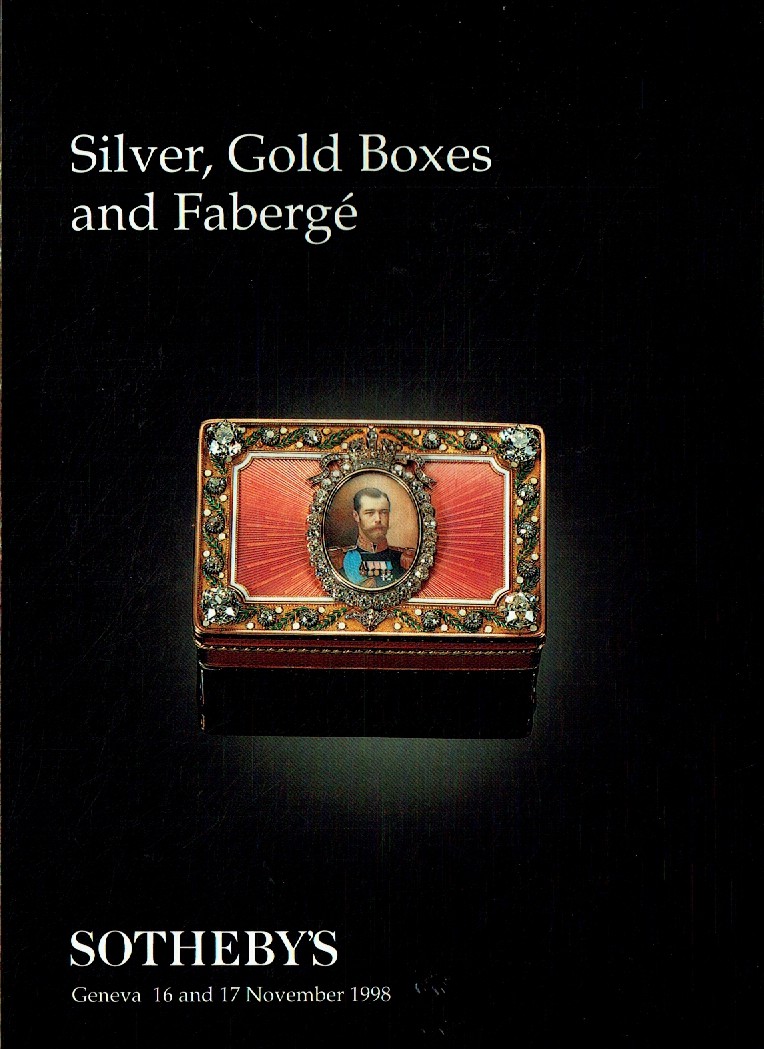 Sothebys & 17th November 1998 Silver, Gold Boxes and Faberg? (Digital Only)