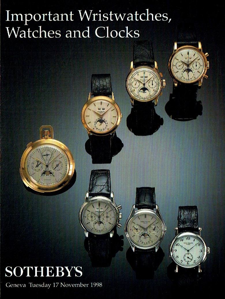 Sothebys November 1998 Important Wristwatches, Watches and Clocks (Digital Only