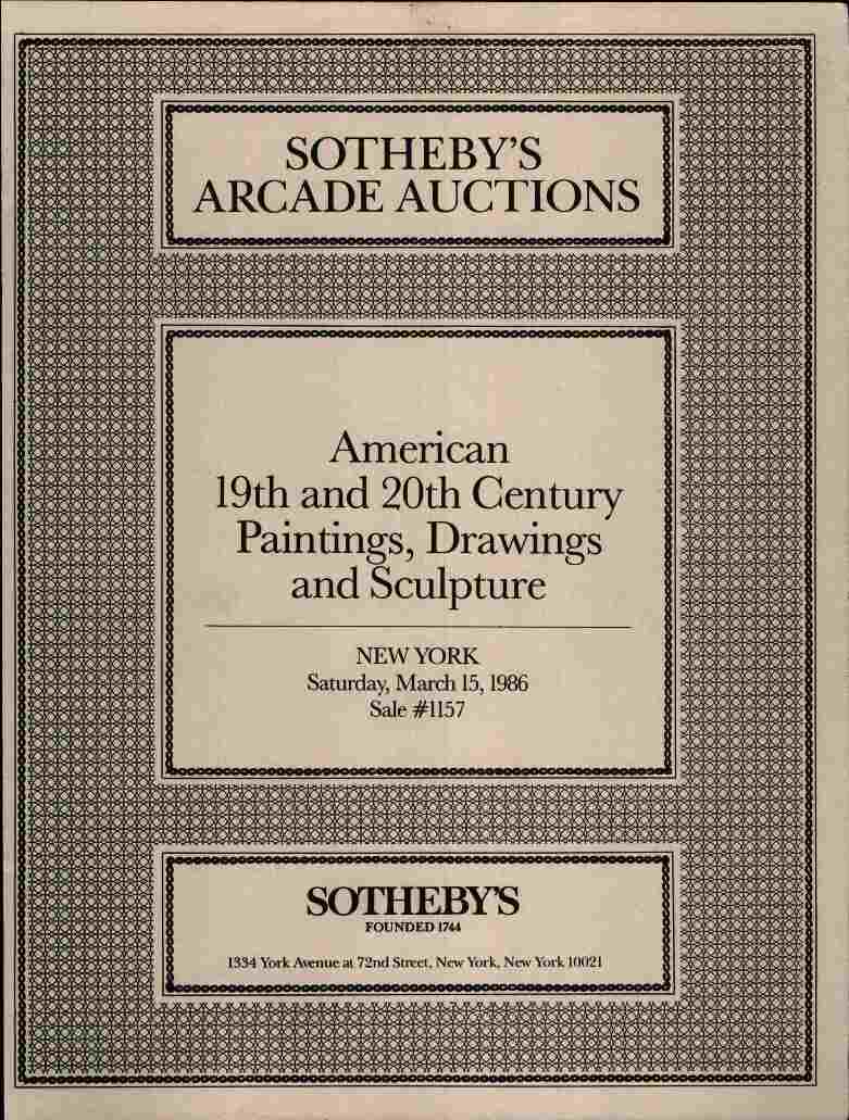 Sothebys March 1986 American 19th & 20th Century Paintings, Drawi (Digital Only