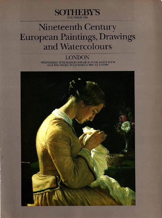 Sothebys & 20th March 1986 19th Century European Paintings, Drawi (Digital Only