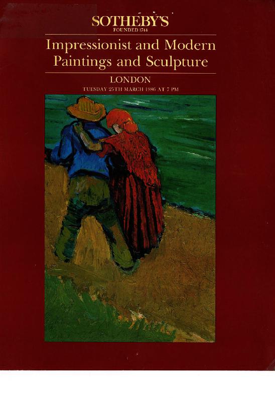 Sothebys March 1986 Impressionist & Modern Paintings and Sculptur (Digital Only