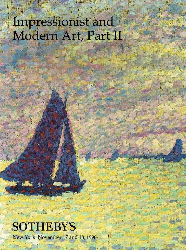 Sothebys & 18th November 1998 Impressionist and Modern Art Part I (Digital Only