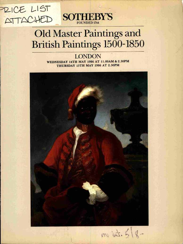 Sothebys May 1986 Old Master Paintings & British Paintings (Digital Only)