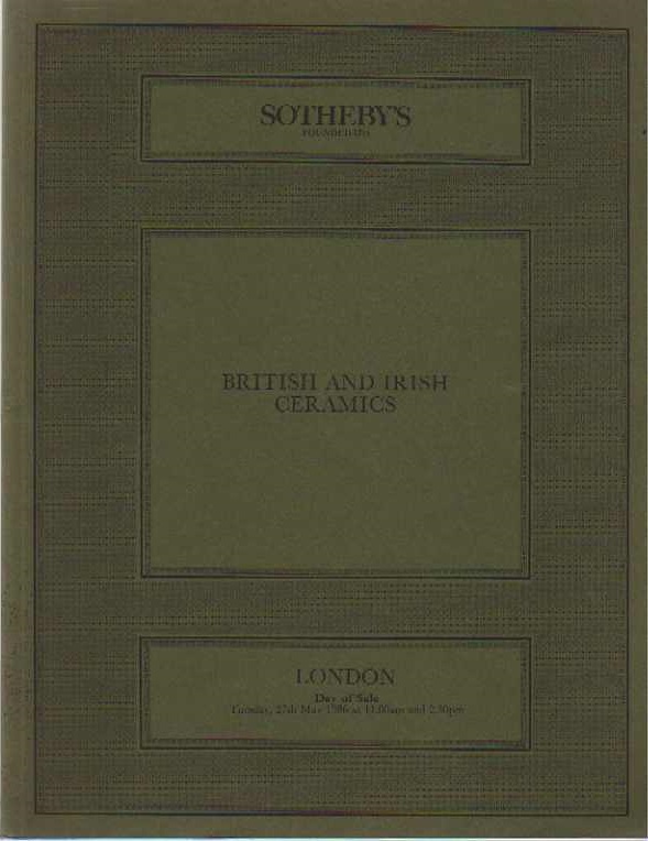 Sothebys May 1986 British & Irish Ceramics (Digital Only)