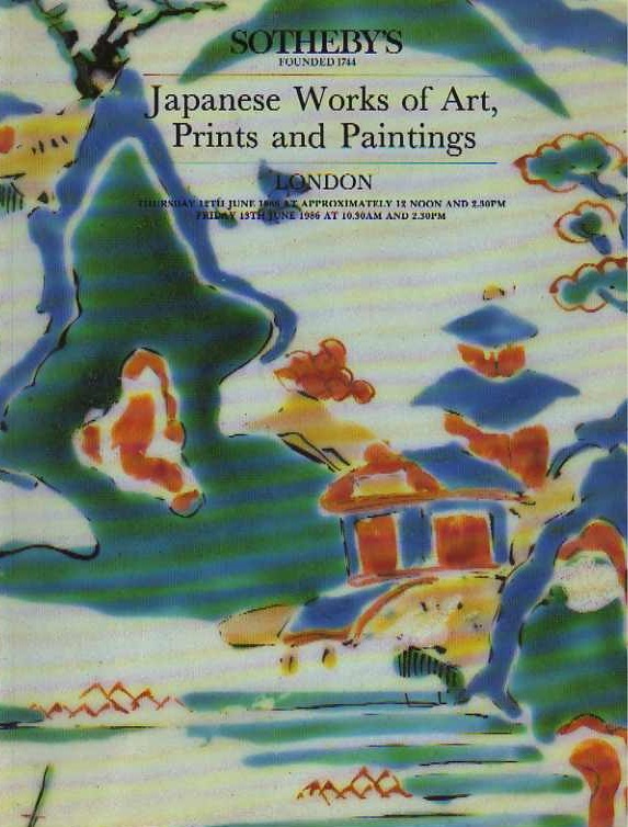 Sothebys & 13th June 1986 Japanese Works of Art, Prints & Paintin (Digital Only