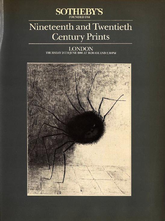 Sothebys June 1986 Nineteenth & Twentieth Century Prints (Digital Only)