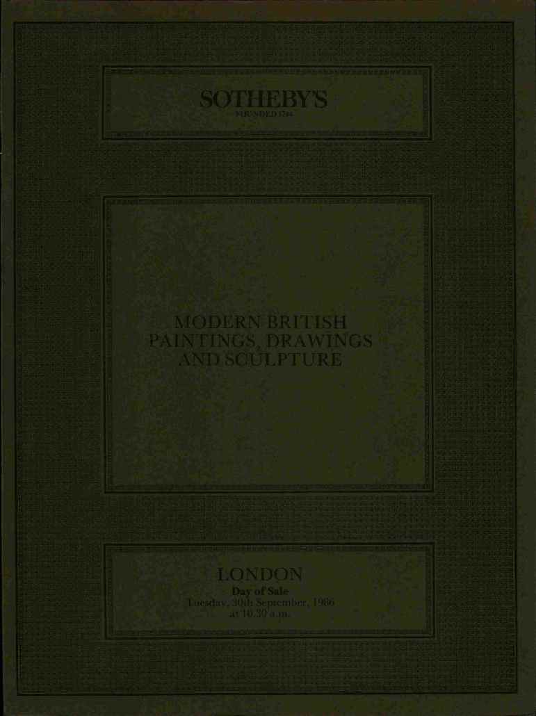 Sothebys September 1986 Modern British Paintings, Drawings (Digital Only)