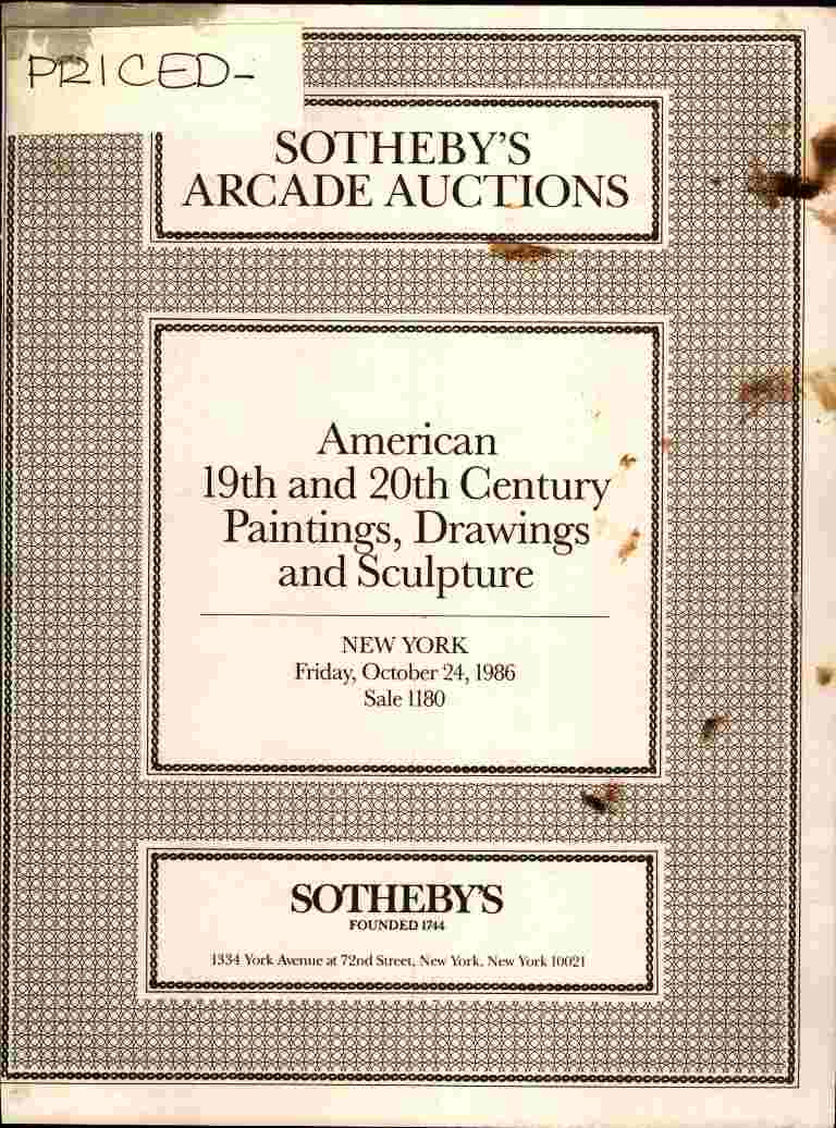 Sothebys October 1986 American 19th & 20th Century Paintings, Dra (Digital Only