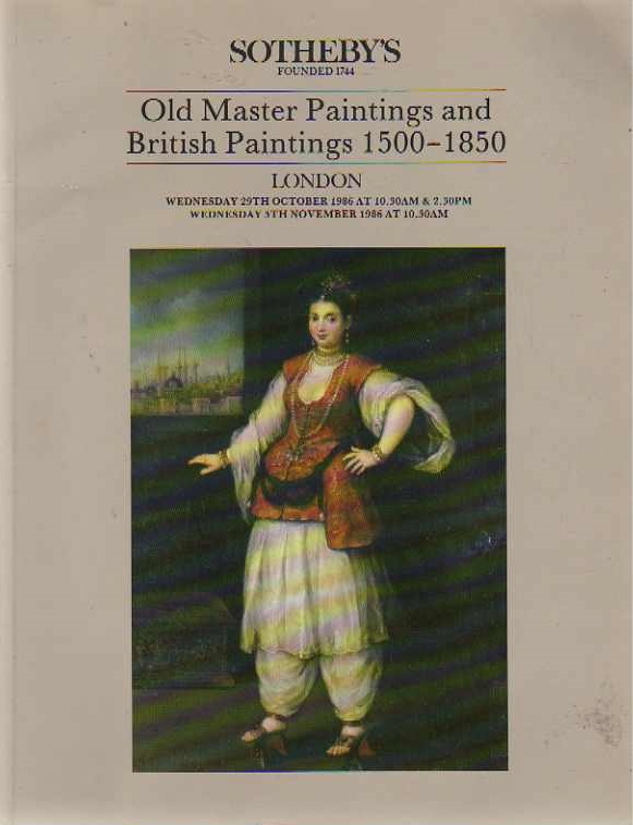 Sothebys October & 5th November 1986 Old Master & British Paintin (Digital Only