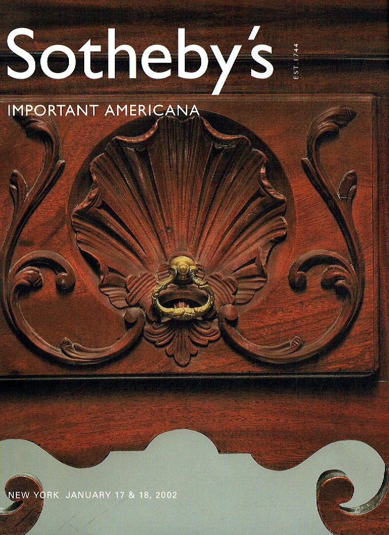 Sothebys & 18th January 2002 Important Americana (Digital Only)