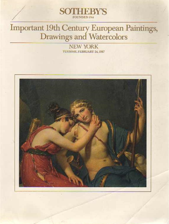 Sothebys February 1987 Important 19th Century European Paintings, (Digital Only