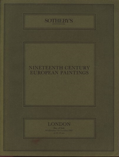 Sothebys October 1987 19th Century European Paintings (Digital Only)