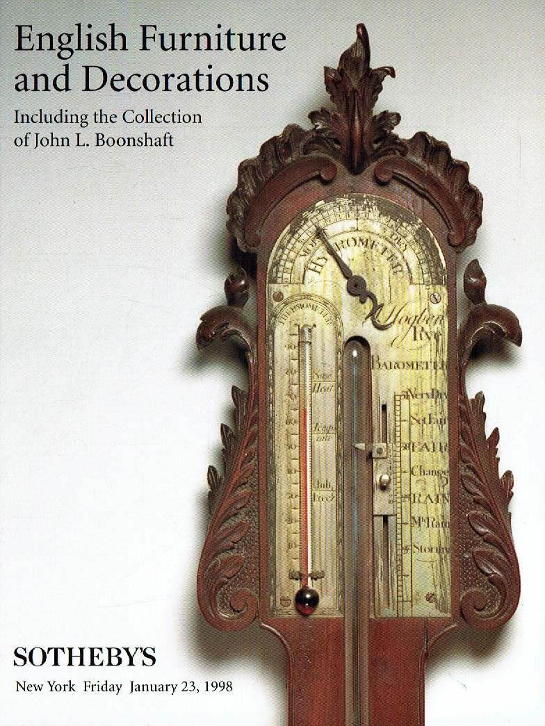 Sothebys January 1998 English Furniture?and Decorations including (Digital Only