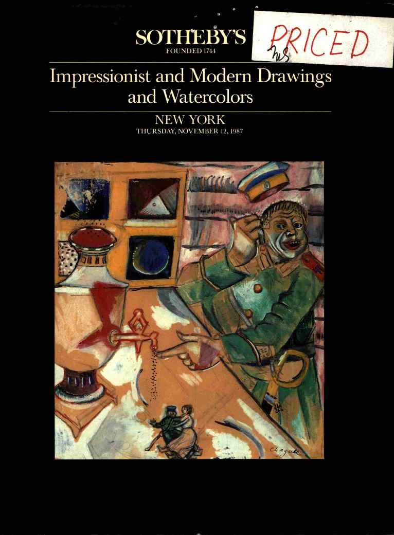 Sothebys November 1987 Impressionist & Modern Drawings and Waterc (Digital Only