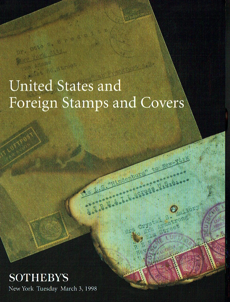 Sothebys March 1998 United States and Foreign Stamps and Covers (Digital Only)