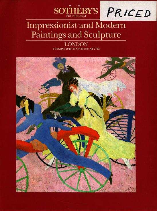 Sothebys March 1988 Impressionist and Modern Paintings and Sculpt (Digital Only