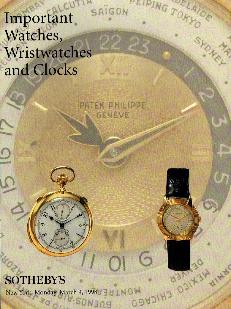 Sothebys March 1998 Important, Watches, Wristwatches and Clocks (Digital Only)