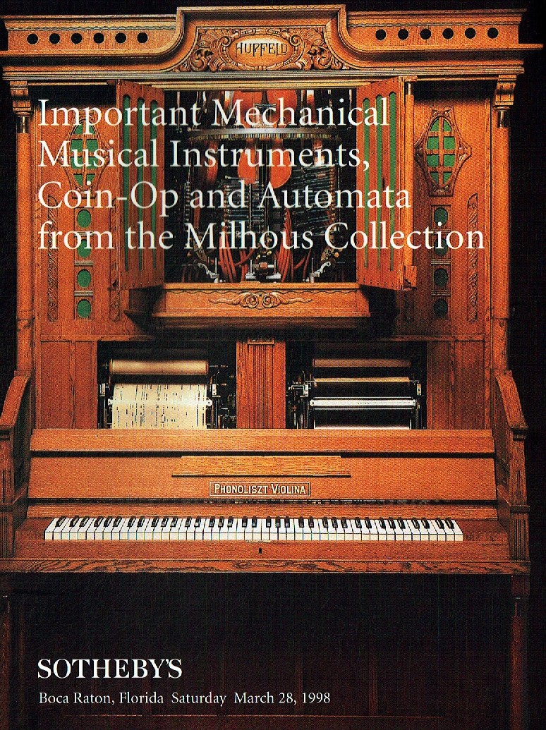 Sothebys March 1998 Important Mechanical Musical Instruments, Coi (Digital Only