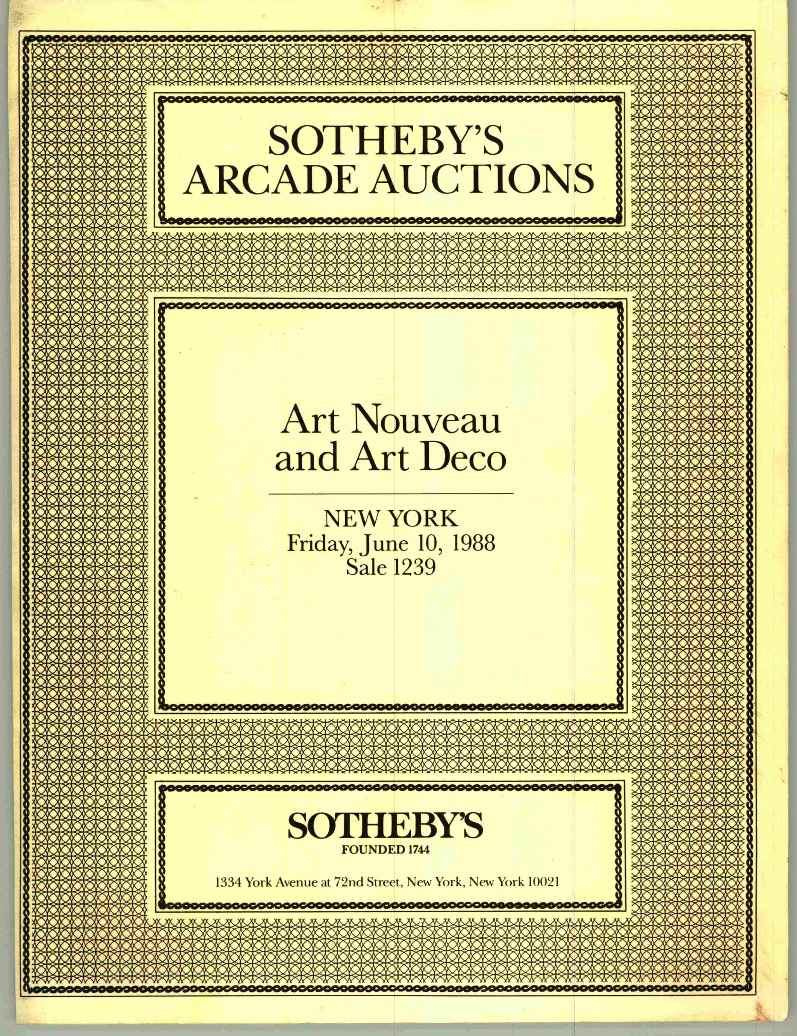 Sothebys June 1988 Art Nouveau & Art Deco (Digital Only)