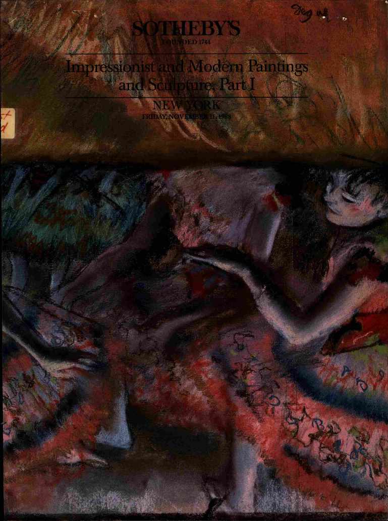 Sothebys November 1988 Impressionist & Modern Paintings and Sculp (Digital Only