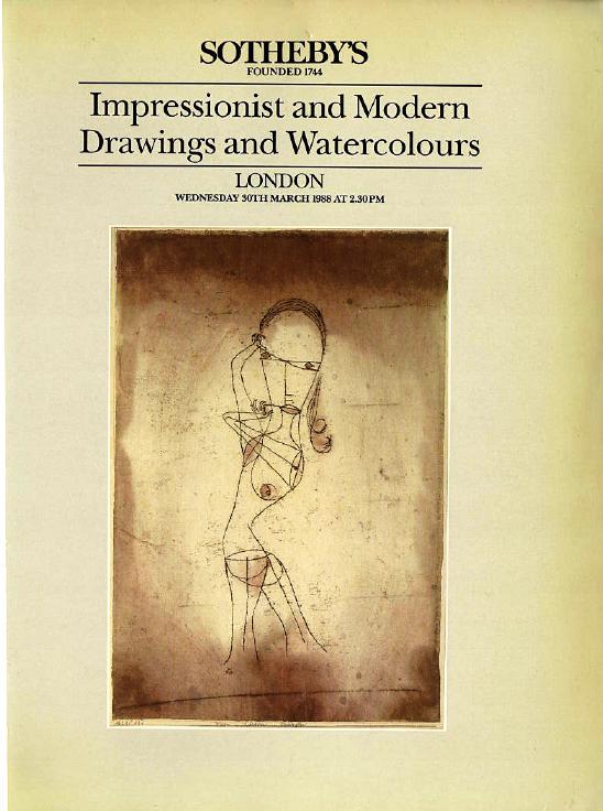 Sothebys March 1988 Impressionist & Modern Drawings and Watercolo (Digital Only