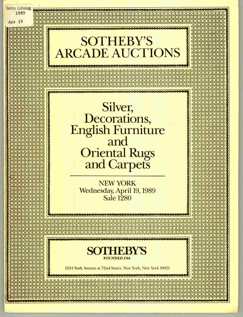 Sothebys April 1989 Silver, Decorations, English Furniture & Orie (Digital Only