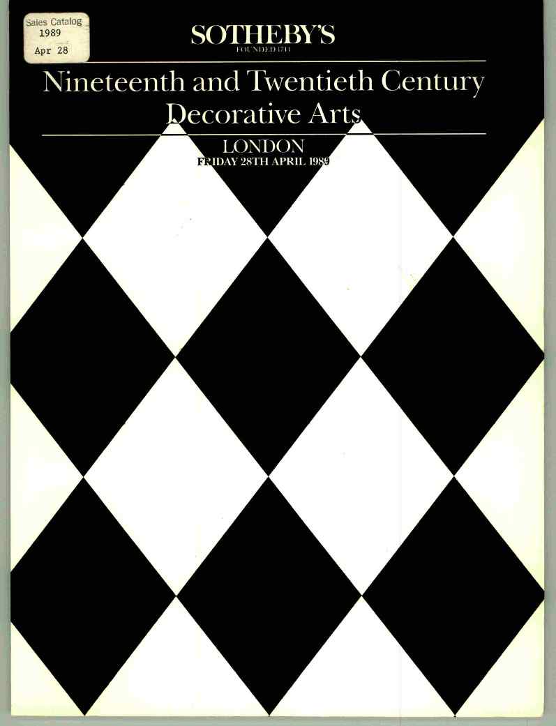 Sothebys April 1989 19th & 20th Century Decorative Arts (Digital Only)