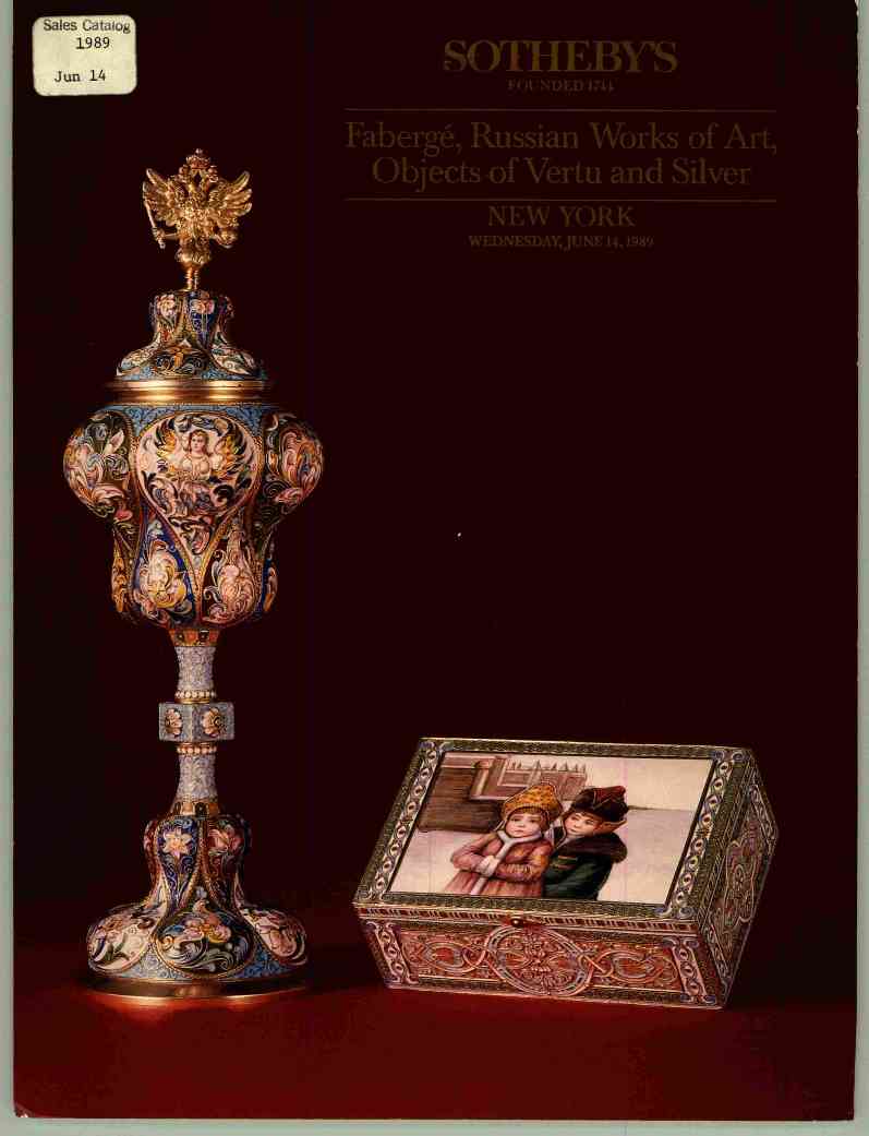 Sothebys June 1989 Faberge, Russian Works of Art, Objects of Vert (Digital Only