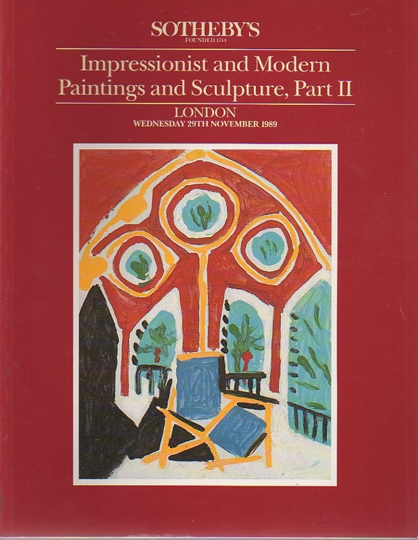 Sothebys November 1989 Impressionist & Modern Paintings and Sculp (Digital Only