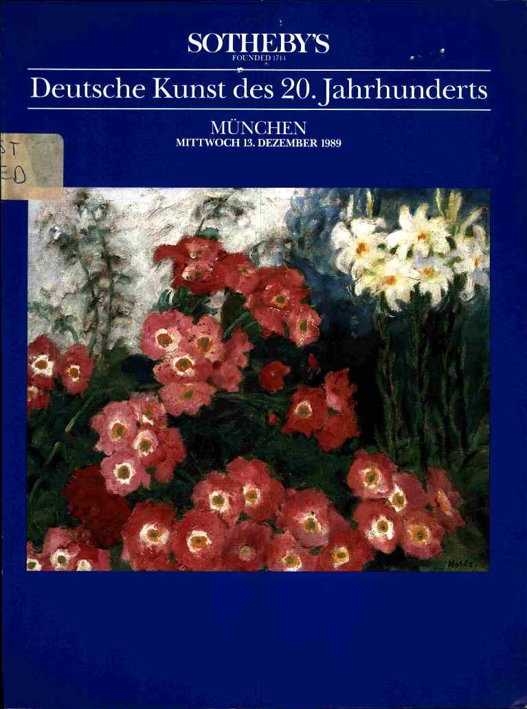 Sothebys December 1989 20th Century German Paintings (Digital Only)