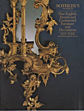 Sothebys January 1990 Fine English, French & Continental Furnitur (Digital Only