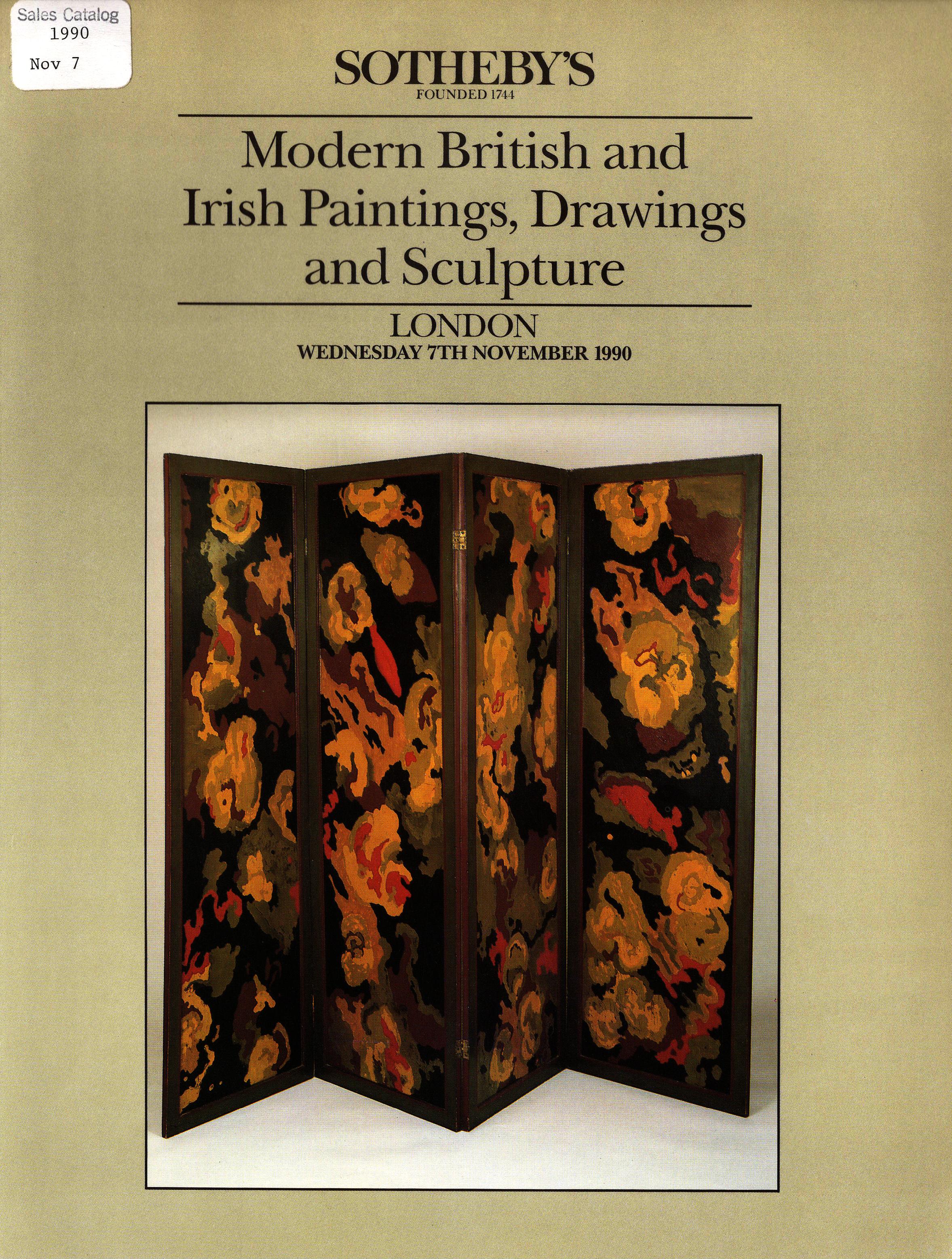 Sothebys November 1990 Modern British and Irish Paintings, Drawin (Digital Only