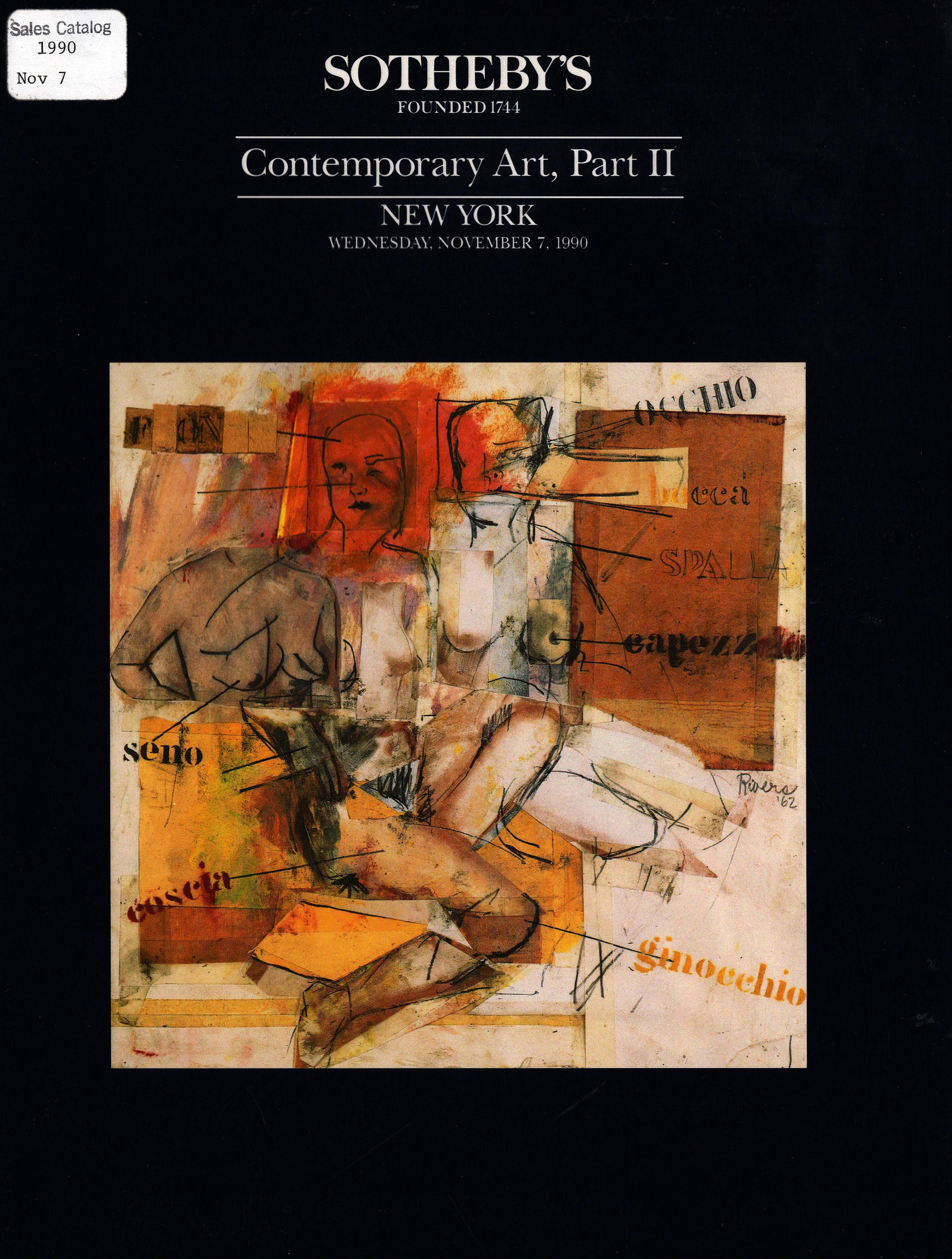 Sothebys November 1990 Contemporary Art Part II (Digital Only)