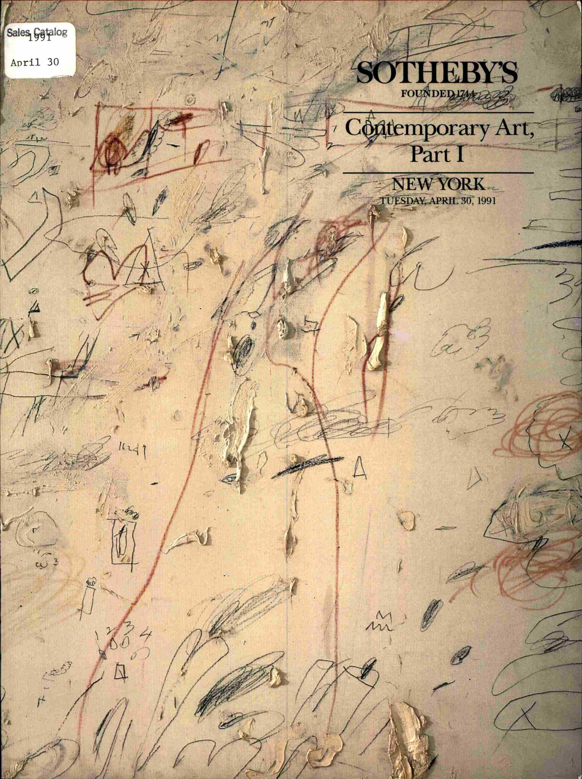 Sothebys April 1991 Contemporary Art Part 1 (Digital Only)