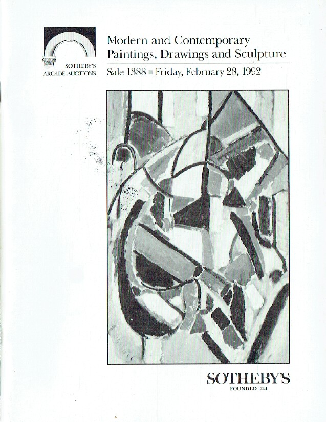 Sothebys February 1992 Modern & Contemporary Paintings, Drawings (Digital Only)