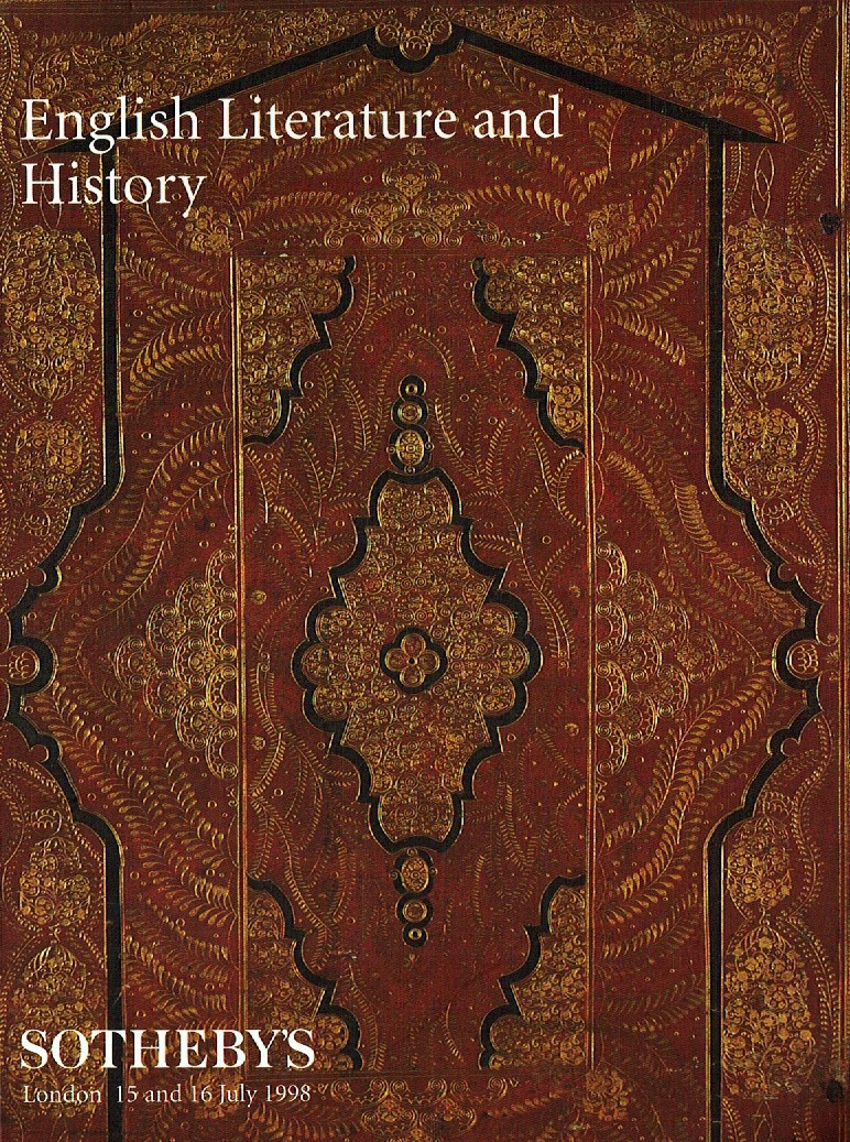 Sothebys & 16th July 1998 English Literature and History (Digital Only)