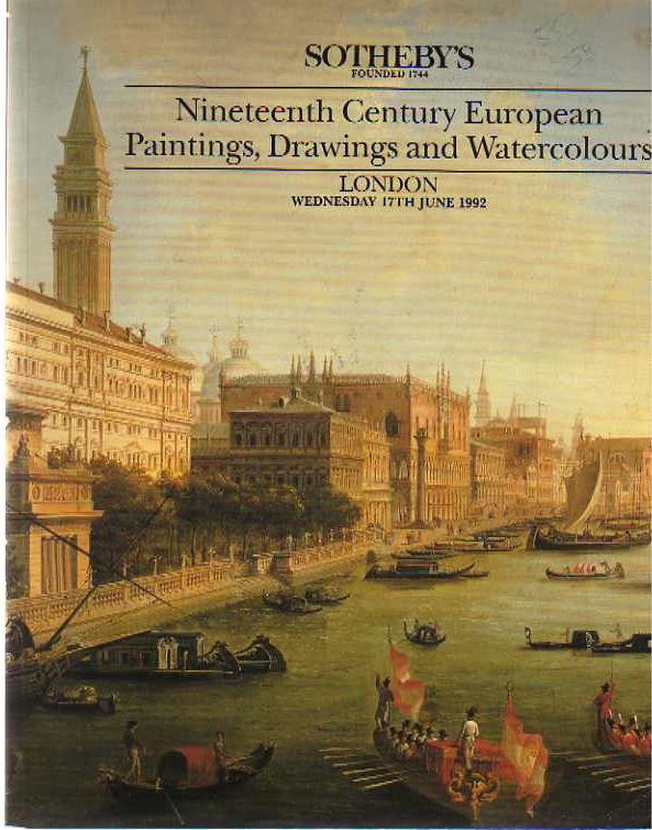 Sothebys June 1992 19th Century European Paintings, Drawings & Wa (Digital Only