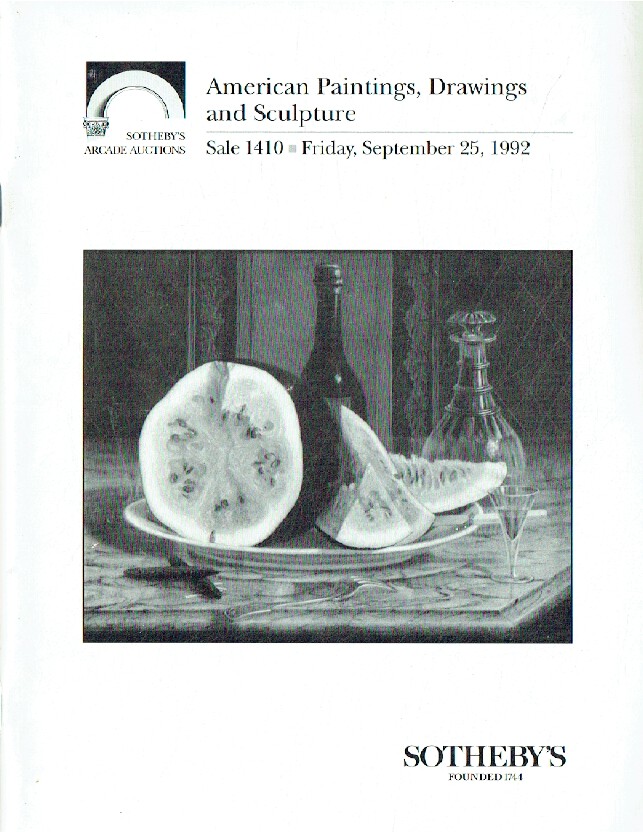 Sothebys September 1992 American Paintings, Drawings and Sculptur (Digital Only