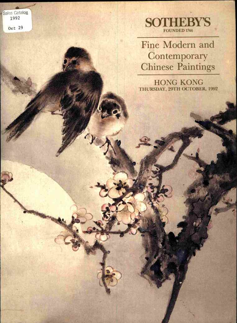 Sothebys October 1992 Fine Modern Contemporary Chinese Paintings (Digital Only)