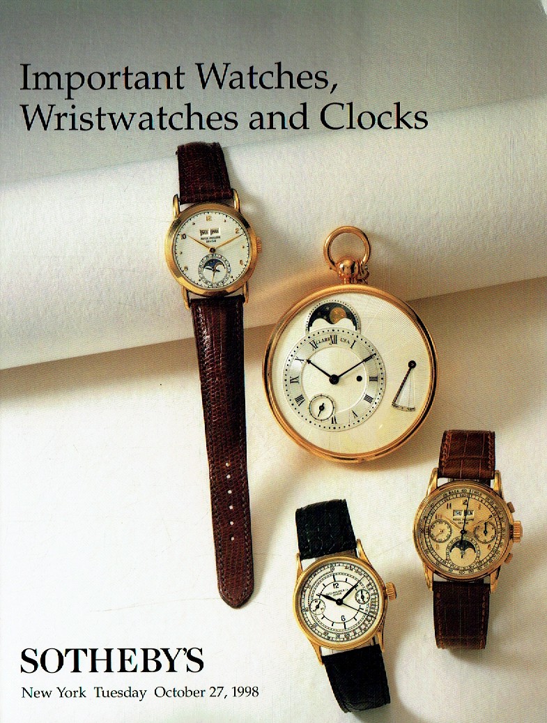 Sothebys October 1998 Important Watches, Wristwatches and Clocks (Digital Only)